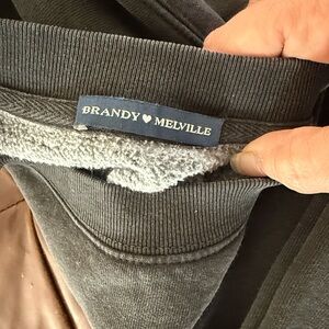 Brandy Melville Charcoal Crewneck with Pockets